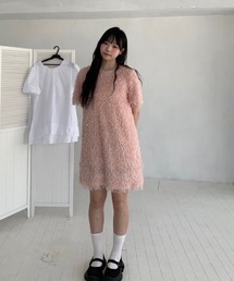hugi（ハギ）の「FLUFFY FEATHER DRESS/ふわふわフェザーワンピース（ワンピース）」