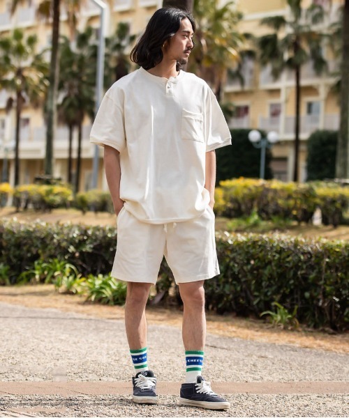JEMORGAN(ジェーイーモーガン)の「『JEMORGAN LONG JOHNS/ジェーイーモーガンロングジョーンズ』20/2 OE天竺カットオフリブ半袖ボタンヘンリー【+】(Tシャツ/カットソー・メンズ・モカ/ブラック/グレー/オフホワイト・L/XL/M)」の17枚目の写真