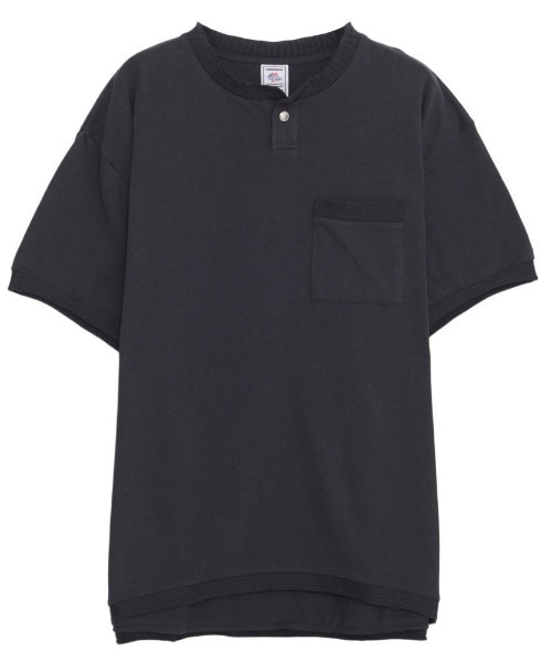 JEMORGAN(ジェーイーモーガン)の「『JEMORGAN LONG JOHNS/ジェーイーモーガンロングジョーンズ』20/2 OE天竺カットオフリブ半袖ボタンヘンリー【+】(Tシャツ/カットソー・メンズ・モカ/ブラック/グレー/オフホワイト・L/XL/M)」の6枚目の写真
