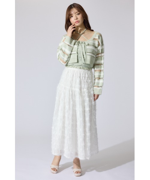 rienda（リエンダ）の「2WAYギャザーキャミトップス 夏服（キャミソール・レディース・ブラック/ホワイト/グリーン・FREE）」の13枚目の写真