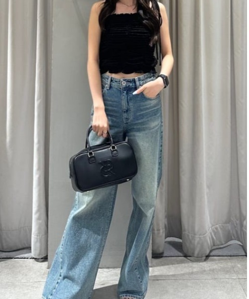 rienda（リエンダ）の「2WAYギャザーキャミトップス 夏服（キャミソール・レディース・ブラック/ホワイト/グリーン・FREE）」の20枚目の写真