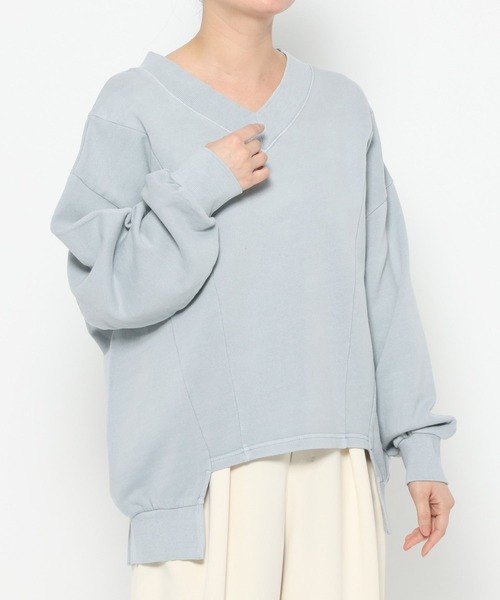 tシャツ 「daily CLIP」2WAYピグメントダイプルオーバー レディース daily CLIP】2WAYピグメントダイプルオーバー（Tシャツ