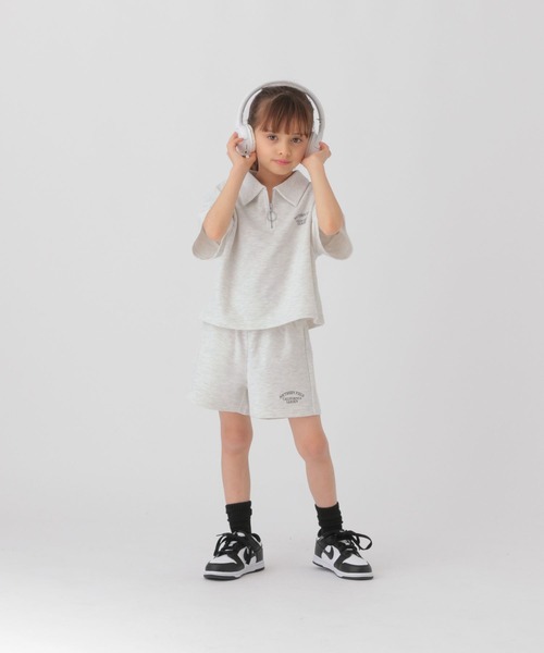 GLOBAL WORK(グローバルワーク)の「ハーフZIPセットアップ/T/326106(つなぎ/オールインワン・キッズ・チャコールグレー/ホワイト系その他・120cm/110cm/100cm)」の3枚目の写真
