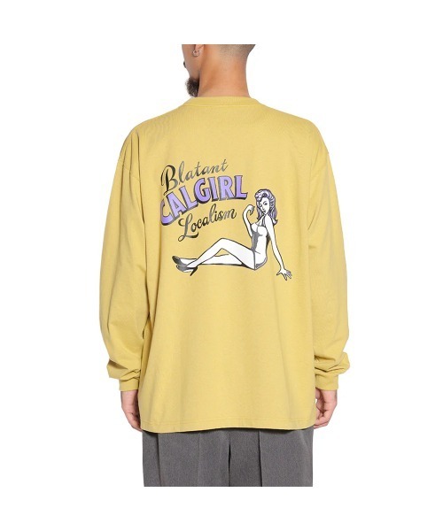 CALEE(キャリー)の「VINTAGE TYPE SYNDICATE RETRO GIRL L/S TEE <NATURALLY PAINT DESIGN>(Tシャツ/カットソー・メンズ・イエロー/ライトブルー/ブラック・LARGE/MEDIUM/X-LARGE)」の3枚目の写真
