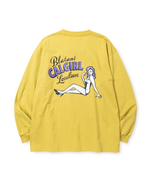 CALEE(キャリー)の「VINTAGE TYPE SYNDICATE RETRO GIRL L/S TEE <NATURALLY PAINT DESIGN>(Tシャツ/カットソー・メンズ・イエロー/ライトブルー/ブラック・LARGE/MEDIUM/X-LARGE)」の8枚目の写真