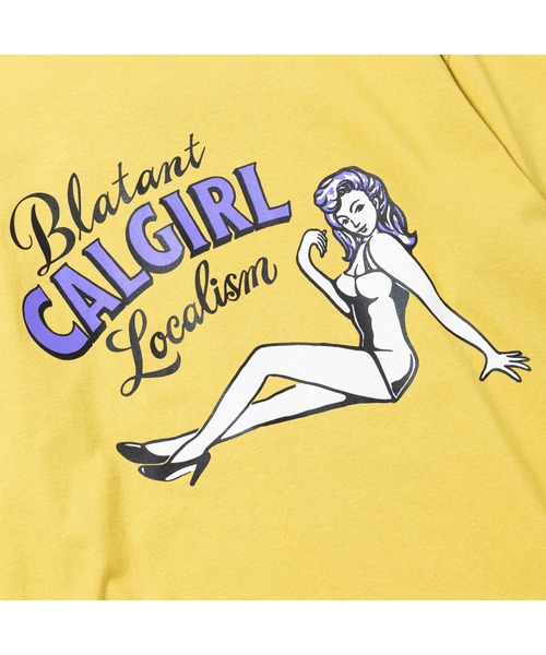 CALEE(キャリー)の「VINTAGE TYPE SYNDICATE RETRO GIRL L/S TEE <NATURALLY PAINT DESIGN>(Tシャツ/カットソー・メンズ・イエロー/ライトブルー/ブラック・LARGE/MEDIUM/X-LARGE)」の5枚目の写真