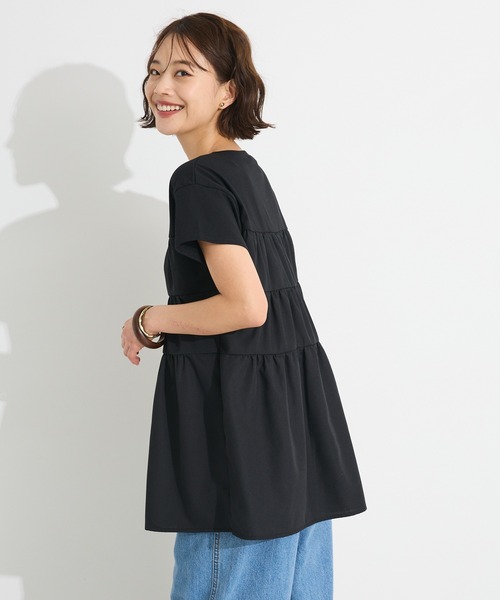 CRAFT STANDARD BOUTIQUE（クラフトスタンダードブティック）の「接触冷感/UVカット ティアードプルオーバー◆（Tシャツ/カットソー・レディース・ブラック/ホワイト/ブラウン/グリーン・FREE）」の5枚目の写真