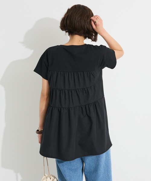 CRAFT STANDARD BOUTIQUE（クラフトスタンダードブティック）の「接触冷感/UVカット ティアードプルオーバー◆（Tシャツ/カットソー・レディース・ブラック/ホワイト/ブラウン/グリーン・FREE）」の7枚目の写真