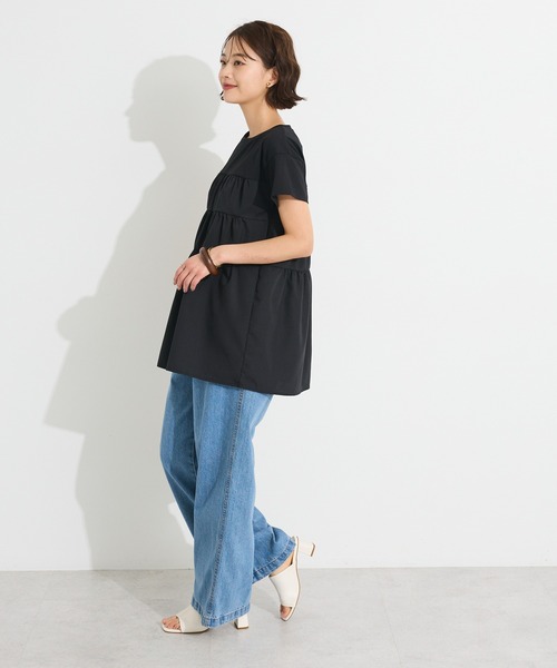 CRAFT STANDARD BOUTIQUE（クラフトスタンダードブティック）の「接触冷感/UVカット ティアードプルオーバー◆（Tシャツ/カットソー・レディース・ブラック/ホワイト/ブラウン/グリーン・FREE）」の10枚目の写真