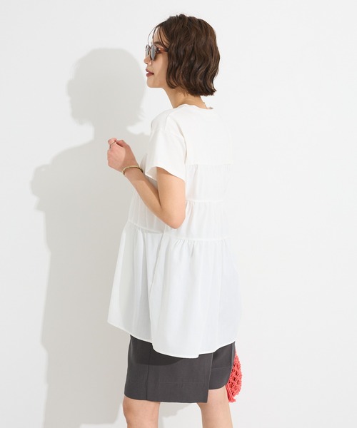 CRAFT STANDARD BOUTIQUE（クラフトスタンダードブティック）の「接触冷感/UVカット ティアードプルオーバー◆（Tシャツ/カットソー・レディース・ブラック/ホワイト/ブラウン/グリーン・FREE）」の16枚目の写真