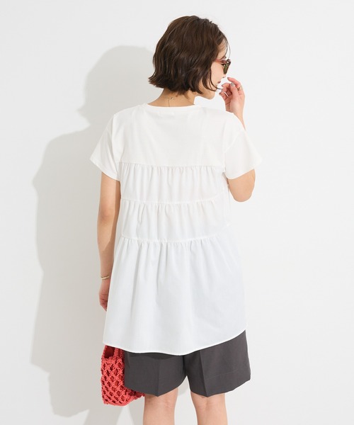 CRAFT STANDARD BOUTIQUE（クラフトスタンダードブティック）の「接触冷感/UVカット ティアードプルオーバー◆（Tシャツ/カットソー・レディース・ブラック/ホワイト/ブラウン/グリーン・FREE）」の17枚目の写真