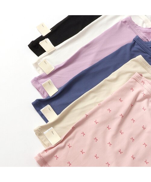 apres les cours（アプレレクール）の「【WEB限定/ジュニア対応】ひんやりメッシュクロスストラップキャミ（インナーウェア/肌着・キッズ・ブラック/オフホワイト/ベージュ/パープル/ネイビー/ピンク・90/100/110/120/80/130/140）」の21枚目の写真