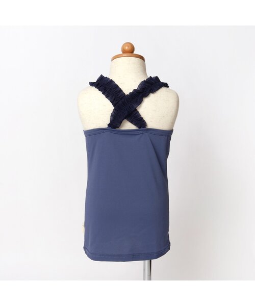 apres les cours（アプレレクール）の「【WEB限定/ジュニア対応】ひんやりメッシュクロスストラップキャミ（インナーウェア/肌着・キッズ・ブラック/オフホワイト/ベージュ/パープル/ネイビー/ピンク・90/100/110/120/80/130/140）」の22枚目の写真