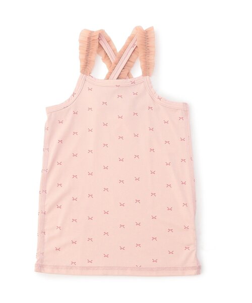 apres les cours（アプレレクール）の「【WEB限定/ジュニア対応】ひんやりメッシュクロスストラップキャミ（インナーウェア/肌着・キッズ・ブラック/オフホワイト/ベージュ/パープル/ネイビー/ピンク・90/100/110/120/80/130/140）」の9枚目の写真