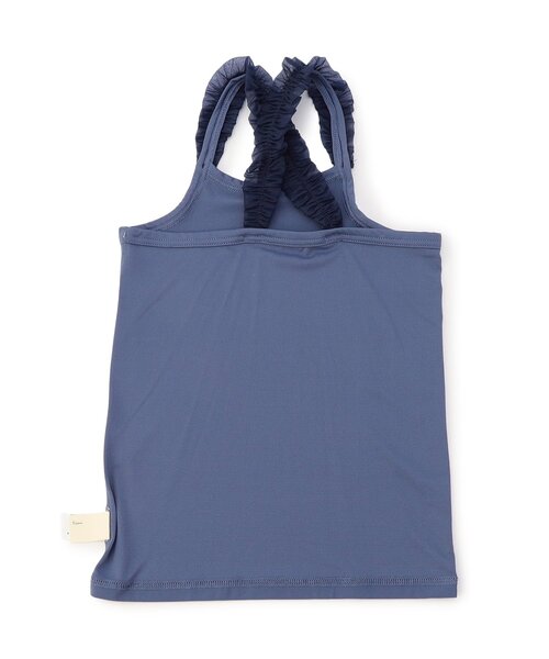 apres les cours（アプレレクール）の「【WEB限定/ジュニア対応】ひんやりメッシュクロスストラップキャミ（インナーウェア/肌着・キッズ・ブラック/オフホワイト/ベージュ/パープル/ネイビー/ピンク・90/100/110/120/80/130/140）」の13枚目の写真