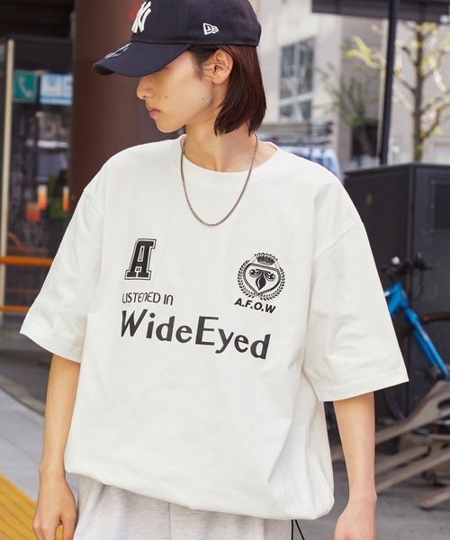 MONO-MART(モノマート)の「ゲームデザイン ワッペンロゴ刺繍 ドロスト半袖Tシャツ(Tシャツ/カットソー・レディース・ブラック/ホワイト系/オフホワイト/ダークネイビー/レッド/オートミール/ブラック系・M/L)」の15枚目の写真