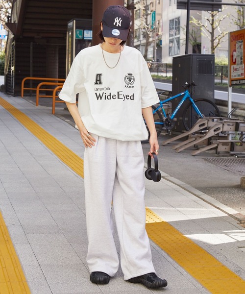 MONO-MART(モノマート)の「ゲームデザイン ワッペンロゴ刺繍 ドロスト半袖Tシャツ(Tシャツ/カットソー・レディース・ブラック/ホワイト系/オフホワイト/ダークネイビー/レッド/オートミール/ブラック系・M/L)」の20枚目の写真