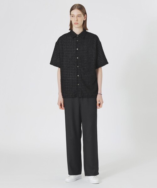 LOVELESS（ラブレス）の「シアーシャギージオメトリックハーフスリーブシャツ（シャツ/ブラウス・メンズ・オフホワイト/ブラック/ブルー系その他7・L/M）」の5枚目の写真