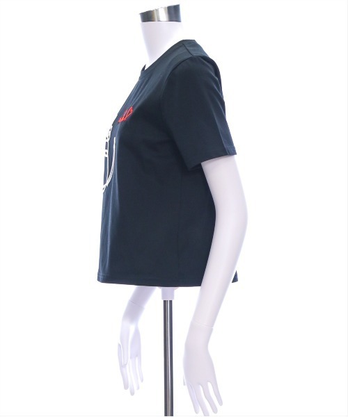 CLEAR BASIC（クリアベーシック）の「コード刺繍猫Tシャツ［大人 カジュアル アニマル］≪SS新作≫（Tシャツ/カットソー・レディース・ブラック/オフホワイト・F）」の6枚目の写真