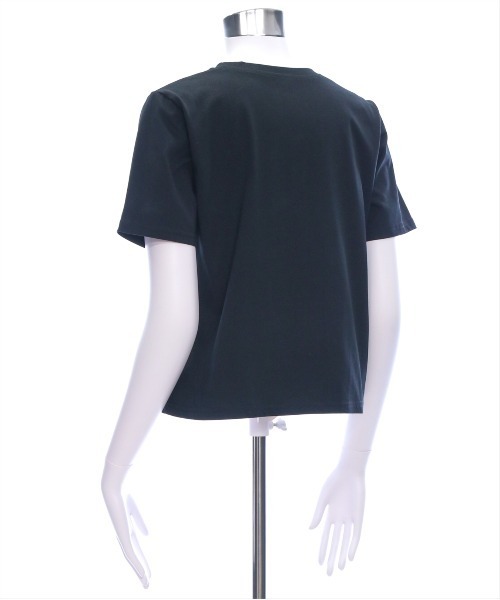 CLEAR BASIC（クリアベーシック）の「コード刺繍猫Tシャツ［大人 カジュアル アニマル］≪SS新作≫（Tシャツ/カットソー・レディース・ブラック/オフホワイト・F）」の7枚目の写真