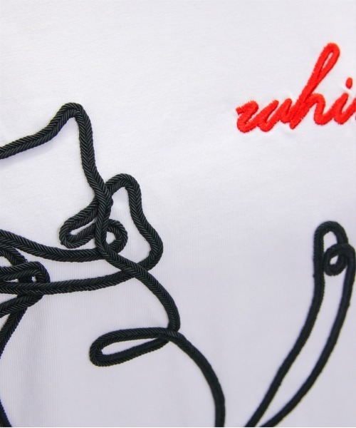 CLEAR BASIC（クリアベーシック）の「コード刺繍猫Tシャツ［大人 カジュアル アニマル］≪SS新作≫（Tシャツ/カットソー・レディース・ブラック/オフホワイト・F）」の12枚目の写真