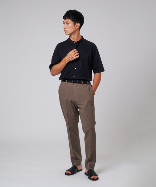 LACOSTE（ラコステ）の「"吸水速乾＆高通気" LACOSTE (ラコステ) 別注 バンドカラー フルオープン ポロシャツ（ポロシャツ・メンズ・ブラック/チャコールグレー/ネイビー・4/3/2/6/5）」の5枚目の写真