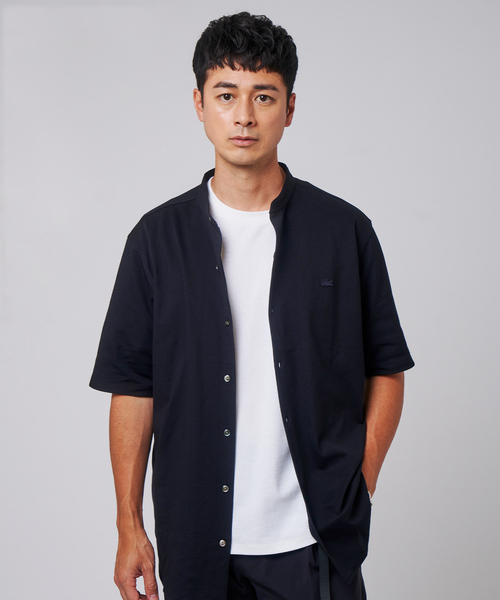 【LACOSTE / ラコステ】別注 バンドカラー フルオープン ポロシャツ セール】'吸水速乾＆高通気' LACOSTE (ラコステ) 別注 バンド