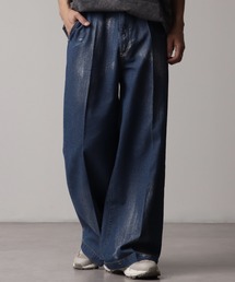 Art re A select（アトリエセレクト）の「箔プリントデニムワイドパンツ（デニムパンツ）」