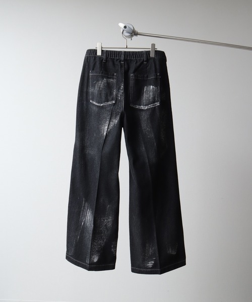 プランクプロジェクト　箔プリントデニムパンツ　38 Blur Leaf Denim