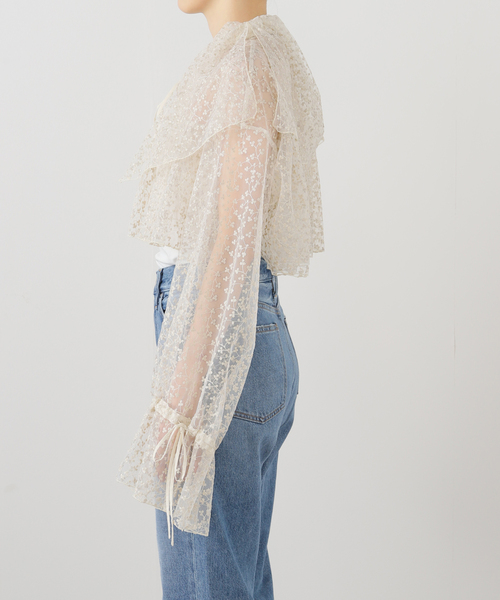 トップス MIOSMOKEY EMB LACE BOLERO MIOSMOKEY ブラウス シャツ EMB LACE BOLERO 251ST006-A：ブラウス