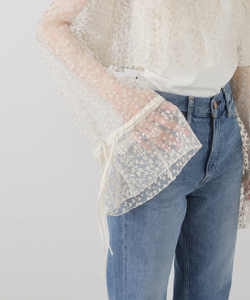 ブラウス シャツ MIOSMOKEY EMB LACE BOLERO 251ST006-A：ブラウス レディース MIOSMOKEY EMB LACE BOLERO 251ST006-A：ブラウス（シャツ