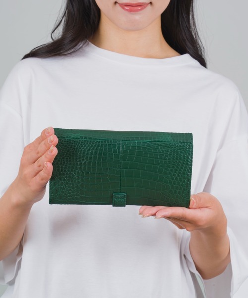 BARNEYS NEW YORK♡クロコダイル調長財布 バーニーズ ニューヨーク BARNEYS NEW YORK クロコダイル レザー