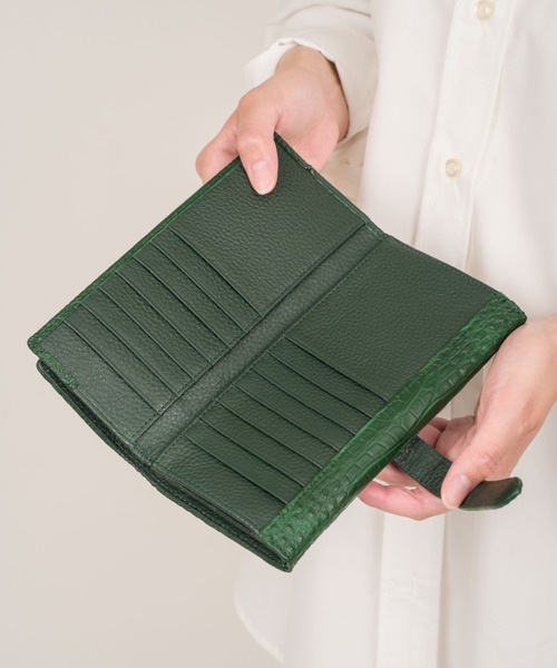 セール】【BELLIES YORK】クロコダイル 長財布 マット仕上げ かぶせ長