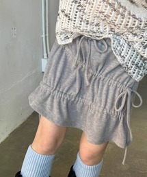 SHEPP（シープ）の「シャーリング リボン ミニスカート（スカート・レディース）」