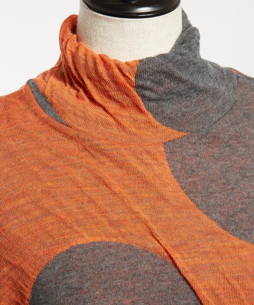 gomme（ゴム）の「ドットJQ　　レイヤーアームＴ（Tシャツ/カットソー・レディース・ブラック/テラコッタ/チャコールグレー・MEDIUM）」の15枚目の写真