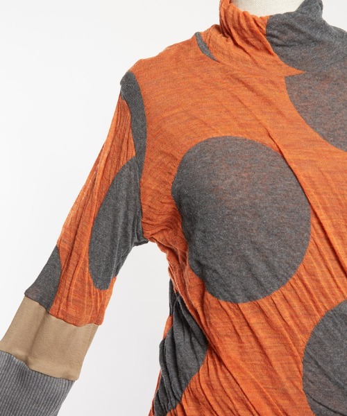 gomme（ゴム）の「ドットJQ　　レイヤーアームＴ（Tシャツ/カットソー・レディース・ブラック/テラコッタ/チャコールグレー・MEDIUM）」の16枚目の写真