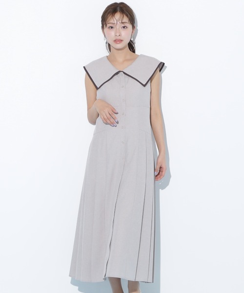 MY957▲JILLSTUART▲ジルスチュアートコクション ワンピース シルク ◇ビッグカラーワンピース（ワンピース）｜JILL by JILL STUART
