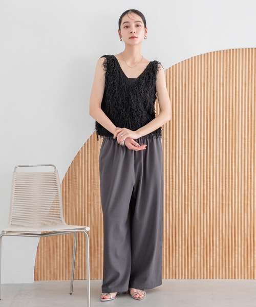 LOWRYS FARM(ローリーズファーム)の「フリンジニットベスト 498176(ベスト・レディース・グレー/アイボリー/ブラック・FREE)」の9枚目の写真