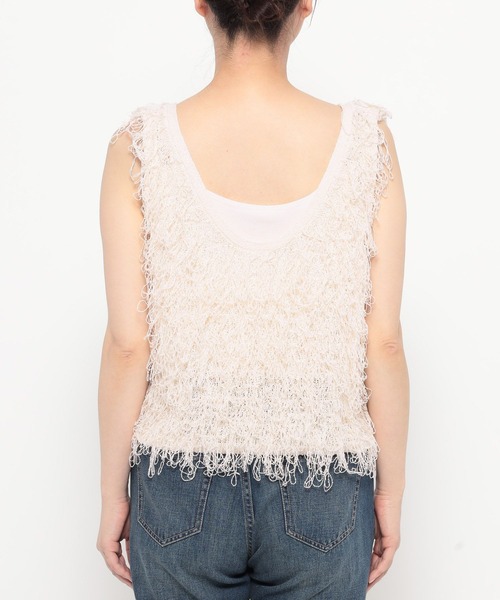 LOWRYS FARM(ローリーズファーム)の「フリンジニットベスト 498176(ベスト・レディース・グレー/アイボリー/ブラック・FREE)」の19枚目の写真