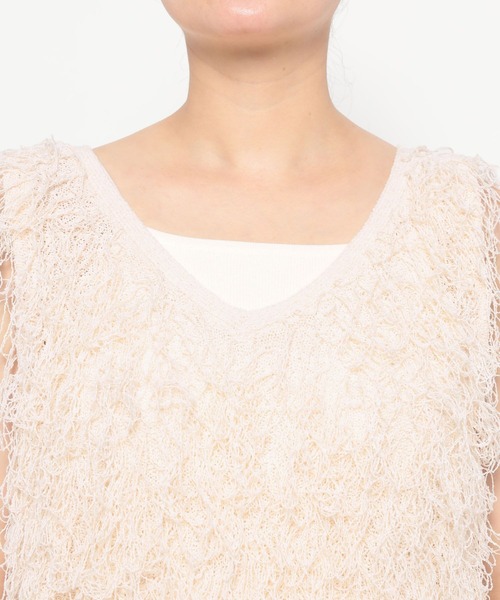 LOWRYS FARM(ローリーズファーム)の「フリンジニットベスト 498176(ベスト・レディース・グレー/アイボリー/ブラック・FREE)」の20枚目の写真