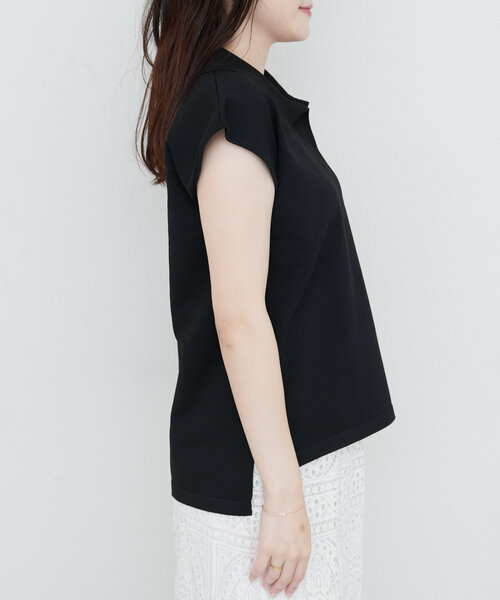 natural couture(ナチュラルクチュール)の「セットアップ対応 ニットポロトップス(ニット/セーター・レディース・グリーン/ライトベージュ/ブラウン/ブラック・FREE)」の5枚目の写真