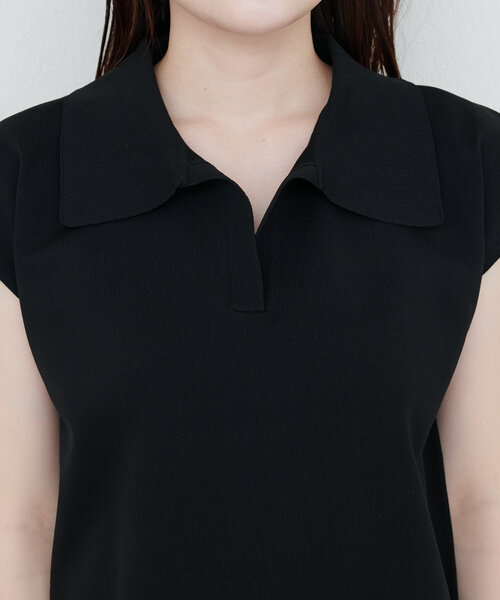 natural couture(ナチュラルクチュール)の「セットアップ対応 ニットポロトップス(ニット/セーター・レディース・グリーン/ライトベージュ/ブラウン/ブラック・FREE)」の7枚目の写真