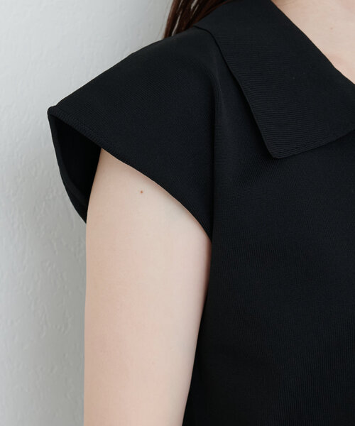 natural couture(ナチュラルクチュール)の「セットアップ対応 ニットポロトップス(ニット/セーター・レディース・グリーン/ライトベージュ/ブラウン/ブラック・FREE)」の8枚目の写真