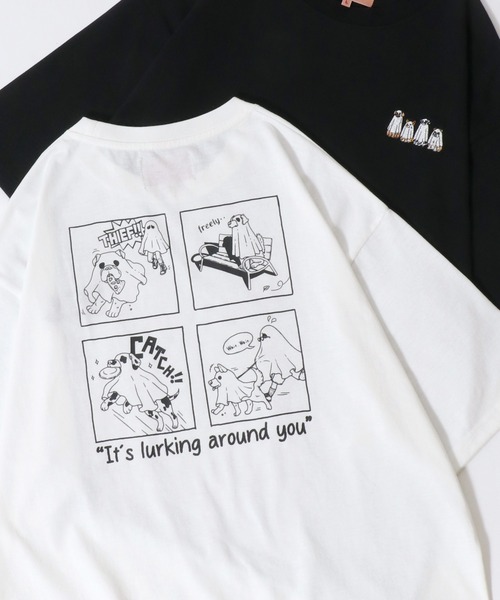 SITRY（シトリー）の「Embroidery ＆ Back Print T-shirt/ワンポイント刺繍 バックプリント 半袖Tシャツ レディース メンズ（Tシャツ/カットソー・メンズ・ブラック系その他2/ブラック/ホワイト/ホワイト系その他2/ブラック系その他/ホワイト系その他・M/LL/L）」の3枚目の写真