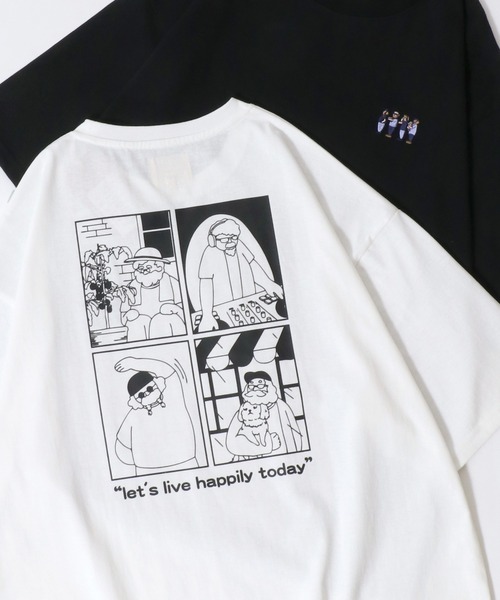 SITRY（シトリー）の「Embroidery ＆ Back Print T-shirt/ワンポイント刺繍 バックプリント 半袖Tシャツ レディース メンズ（Tシャツ/カットソー・メンズ・ブラック系その他2/ブラック/ホワイト/ホワイト系その他2/ブラック系その他/ホワイト系その他・M/LL/L）」の2枚目の写真