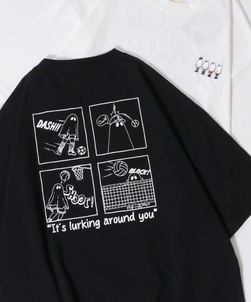 SITRY（シトリー）の「Embroidery ＆ Back Print T-shirt/ワンポイント刺繍 バックプリント 半袖Tシャツ レディース メンズ（Tシャツ/カットソー・メンズ・ブラック系その他2/ブラック/ホワイト/ホワイト系その他2/ブラック系その他/ホワイト系その他・M/LL/L）」の6枚目の写真