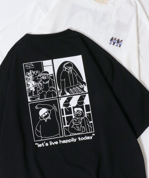 SITRY（シトリー）の「Embroidery ＆ Back Print T-shirt/ワンポイント刺繍 バックプリント 半袖Tシャツ レディース メンズ（Tシャツ/カットソー・メンズ・ブラック系その他2/ブラック/ホワイト/ホワイト系その他2/ブラック系その他/ホワイト系その他・M/LL/L）」の4枚目の写真