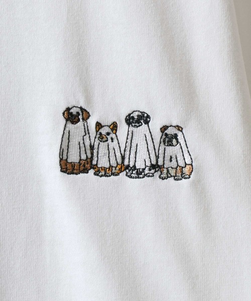 SITRY（シトリー）の「Embroidery ＆ Back Print T-shirt/ワンポイント刺繍 バックプリント 半袖Tシャツ レディース メンズ（Tシャツ/カットソー・メンズ・ブラック系その他2/ブラック/ホワイト/ホワイト系その他2/ブラック系その他/ホワイト系その他・M/LL/L）」の8枚目の写真