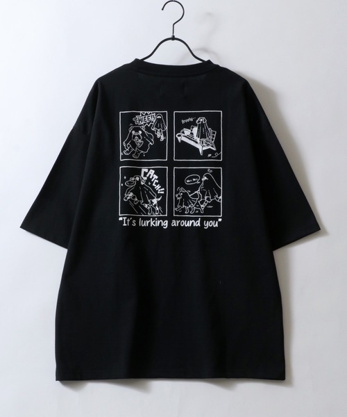 SITRY（シトリー）の「Embroidery ＆ Back Print T-shirt/ワンポイント刺繍 バックプリント 半袖Tシャツ レディース メンズ（Tシャツ/カットソー・メンズ・ブラック系その他2/ブラック/ホワイト/ホワイト系その他2/ブラック系その他/ホワイト系その他・M/LL/L）」の7枚目の写真
