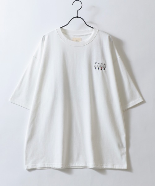 SITRY（シトリー）の「Embroidery ＆ Back Print T-shirt/ワンポイント刺繍 バックプリント 半袖Tシャツ レディース メンズ（Tシャツ/カットソー・メンズ・ブラック系その他2/ブラック/ホワイト/ホワイト系その他2/ブラック系その他/ホワイト系その他・M/LL/L）」の10枚目の写真